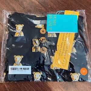 Posh Peanut Bamboo Fred Teddy Bear Long Sleeve Henley Pajamas Loungewear 3T NWT